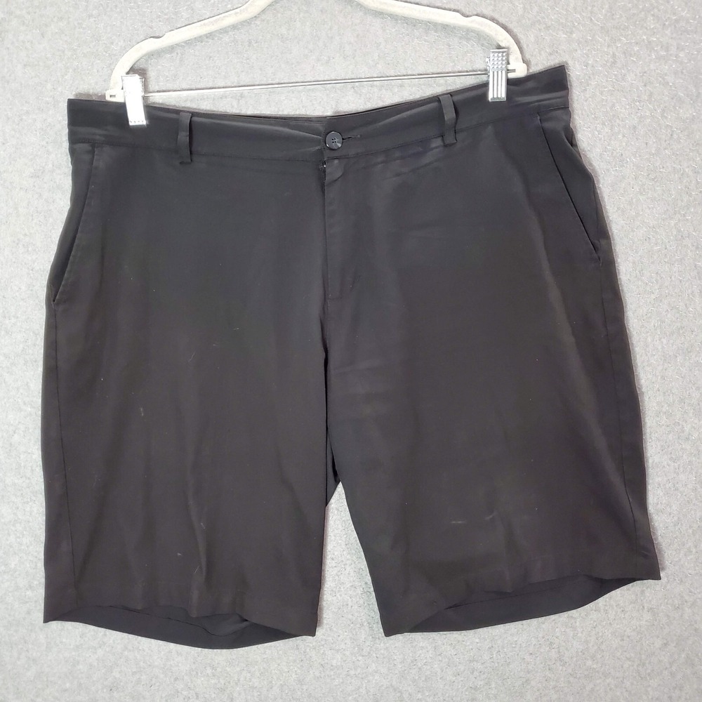 Adidas Men Shorts 38‎ Chino Golf Pockets High Rise Logo Polyester 10 in Inseam
